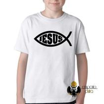 Camiseta Infantil ou adulto Jesus Ichthys Blusa Criança todos tamanhos