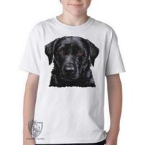 Camiseta Infantil ou adulto Labrador Preto Blusa Criança todos tamanhos