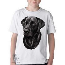 Camiseta Infantil ou adulto Labrador Preto perfil Blusa Criança todos tamanhos