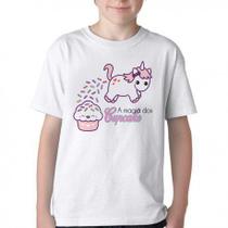 Camiseta Infantil ou adulto Magia Cupcake Unicórnio Blusa Criança todos tamanhos