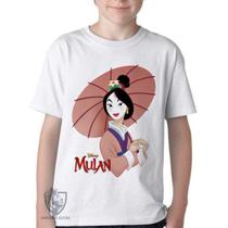 Camiseta Infantil ou adulto Mulan sombrinha Blusa Criança todos tamanhos