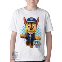 Camiseta Infantil ou adulto Patrulha Canina Chase Blusa Criança todos tamanhos