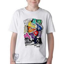 Camiseta Infantil ou adulto Pilha de tênis Blusa Criança todos tamanhos Camiseta Infantil ou adulto Pilha de tênis Blusa Criança todos tamanhos