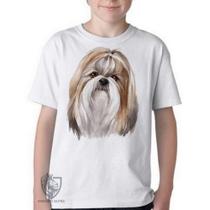 Camiseta Infantil ou adulto Shih-tzu pintura Blusa Criança todos tamanhos