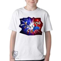 Camiseta Infantil ou adulto Sonic Mário Blusa Criança todos tamanhos Camiseta Infantil ou adulto Sonic Mário Blusa Criança todos tamanhos