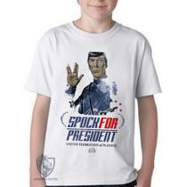 Camiseta Infantil ou adulto Spock for President Blusa Criança todos tamanhos