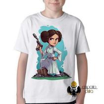 Camiseta Infantil ou adulto Star Wars Mini Princesa Leia Blusa Criança todos tamanhos