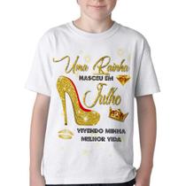 Camiseta Infantil ou adulto Uma rainha nasceu Blusa Criança todos tamanhos