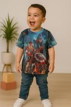Camiseta infantil ou adulto Vingadores