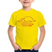 Camiseta Infantil Overthinking And Also Hungry - Foca na Moda