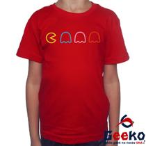 Camiseta Infantil Pac Man 100% Algodão Geeko Camiseta Infantil Pac Man 100% Algodão Geeko
