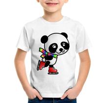 Camiseta Infantil Panda de Patins - Foca na Moda
