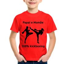 Camiseta Infantil Papai e Mamãe 100% Kickboxing - Foca na Moda