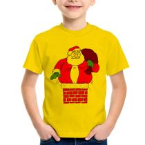 Camiseta Infantil Papai Noel Chaminé - Foca na Moda