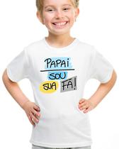 Camiseta infantil papai sou sua fã dia dos pais raglan