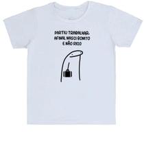 Camiseta Infantil Partiu trabalhar nasci bonito nao rico Camiseta Infantil Partiu trabalhar nasci bonito nao rico