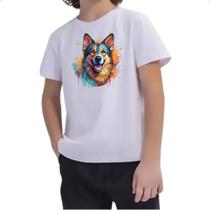 Camiseta Infantil Pastor alemao Watercolor Arte - Alearts
