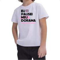 Camiseta Infantil Pausei o meu dorama Rosa