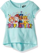 Camiseta Infantil Paw Patrol - Manga Curta Azul para Meninas