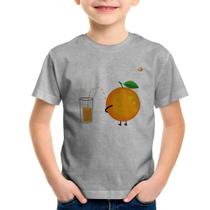 Camiseta Infantil Peeing Orange - Foca na Moda