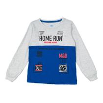 Camiseta Infantil Pitiska Home Run Cinza/azul