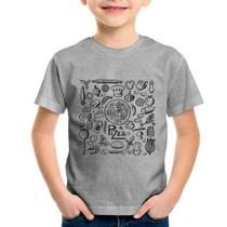 Camiseta Infantil Pizza Elementos - Foca na Moda