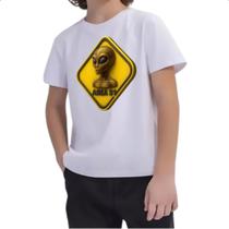 Camiseta Infantil Placa ET Area 51 3D Camiseta Infantil Placa ET Area 51 3D