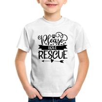 Camiseta Infantil Please Love Rescue - Foca na Moda