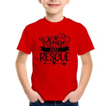 Camiseta Infantil Please Love Rescue - Foca na Moda