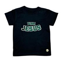 Camiseta Infantil Preta Team Jesus Algodão Penteado Premium, Estampas Exclusivas Camiseta Infantil Preta Team Jesus Algodão Penteado Premium, Estampas Exclusivas