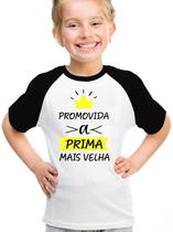 Camiseta infantil promovida a prima mais velha camisa