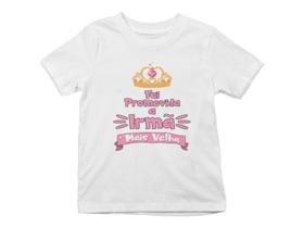 Camiseta Infantil Promovida Irmã Mais Velha Branca