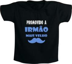 Camiseta Infantil Promovido a Irmão mais velho bigode