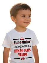 Camiseta Infantil Promovido A Irmão Mais Velho Camiseta Infantil Promovido A Irmão Mais Velho