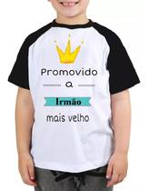 Camiseta infantil promovido a irmão mais velho coroa camisa