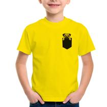 Camiseta Infantil PUG de Bolso - Foca na Moda
