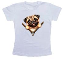 Camiseta Infantil Pug no Ziper