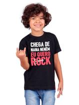 Camiseta Infantil Quero Rock Preta Camiseta Infantil Quero Rock Preta