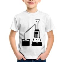 Camiseta Infantil Química Erlenmeyer e Bequer - Foca na Moda