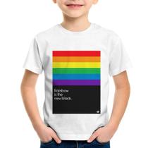 Camiseta Infantil Rainbow is the new black - Foca na Moda