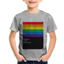 Camiseta Infantil Rainbow is the new black - Foca na Moda