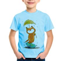 Camiseta Infantil Raposa Fofinha Na Chuva - Foca na Moda