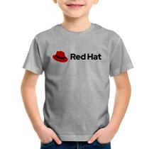 Camiseta Infantil Red Hat Linux Logo - Foca na Moda