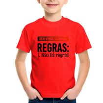 Camiseta Infantil Regras: Não há regras - Foca na Moda