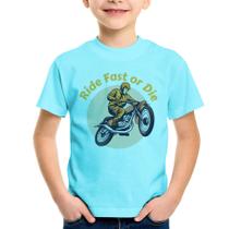 Camiseta Infantil Ride Fast Or Die - Foca na Moda
