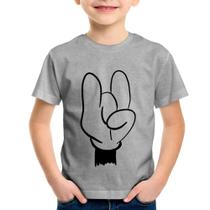 Camiseta Infantil Rock Hand - Foca na Moda