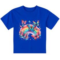 camiseta infantil roupa de menina borboleta arco íris camisa crianças e adolescentes moda teen estampa colorida camiseta infantil roupa de menina borboleta arco íris camisa crianças e adolescentes moda teen estampa colorida