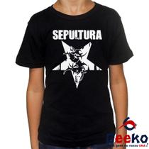 Camiseta Infantil Sepultura 100% Algodão Geeko Rock