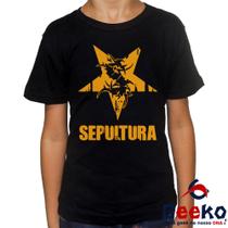 Camiseta Infantil Sepultura 100% Algodão Geeko