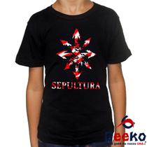 Camiseta Infantil Sepultura 100% Algodão Rock Geeko